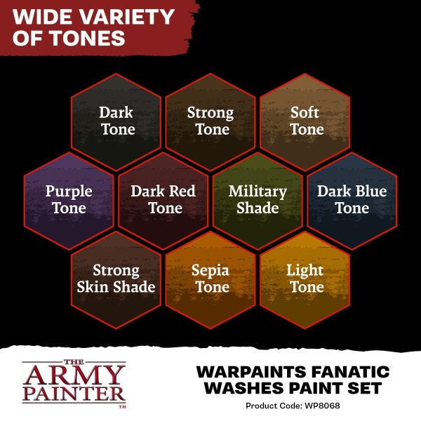 Army Painter - Warpaints Fanatic - Washes Paint Set on Sale