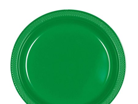 Festive Green Plastic Dessert  Plate 7 Inch, 20pcs Sale