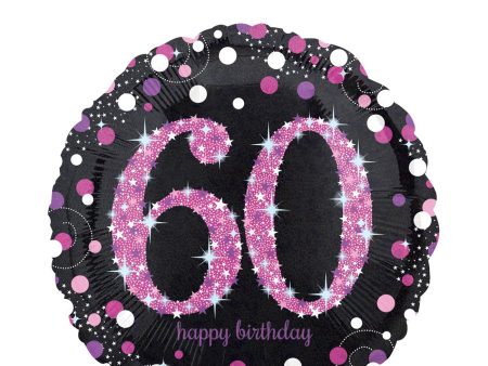 Pink Celebration 60 Foil Balloon 45cm Hot on Sale