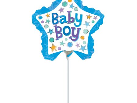 Baby Boy Star with Ruffle Mini Shape Balloon on Sale