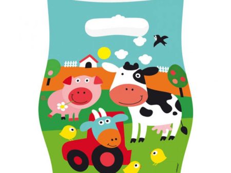 Farm Fun Plastic Loot Bags 8pcs on Sale