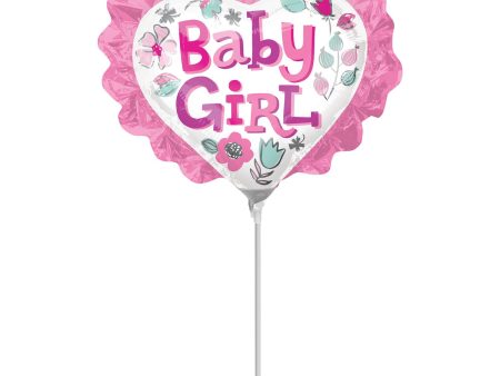 Baby Girl Heart Floral with Ruffle Mini Shape Balloon on Sale