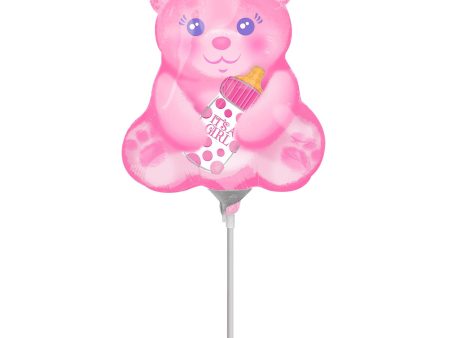 Baby Girl Bear with Bottle Mini Shape Foil Balloon Supply