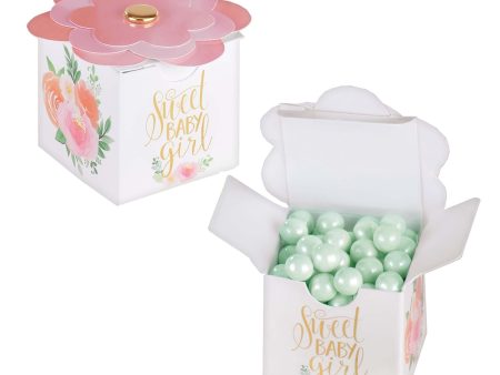 Baby Shower - Floral Baby Paper Favor Boxes 8pcs For Cheap