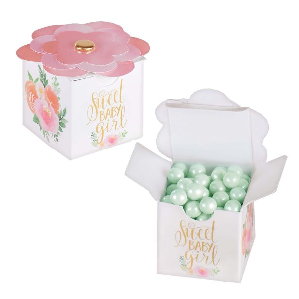 Baby Shower - Floral Baby Paper Favor Boxes 8pcs For Cheap