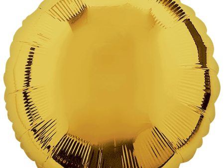 Metallic Gold Round Foil Balloon 18in For Sale