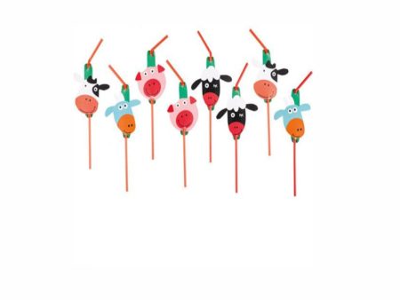 Farm Fun Drinking Straws 8pcs Online