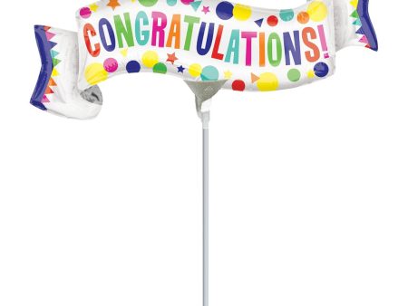 Congrats Banner Mini Shape Foil Balloon Online