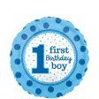 1st Birthday Boy Foil Balloon 45cm For Cheap