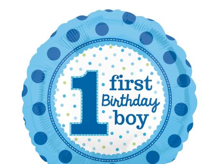 1st Birthday Boy Foil Balloon 45cm For Cheap