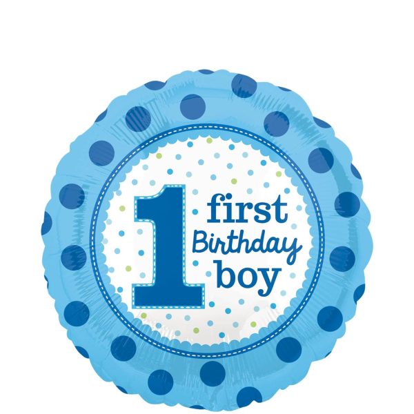 1st Birthday Boy Foil Balloon 45cm For Cheap