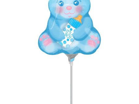 Baby Boy Bear with Bottie Mini Shape Foil Balloon Online now