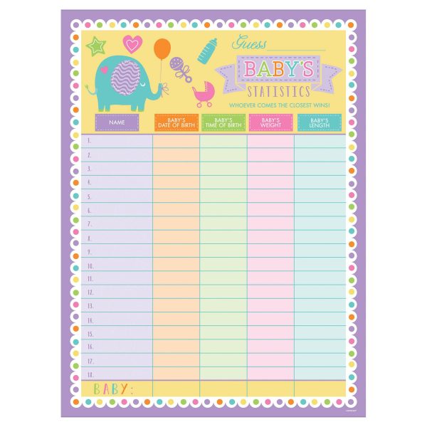 Baby Shower Paper Statistics Sheet Online Sale