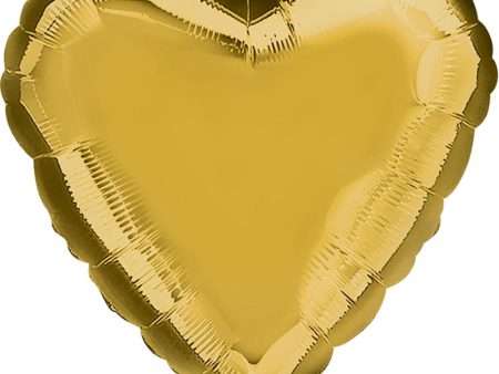 Metallic Gold Heart Foil Balloon 18in on Sale