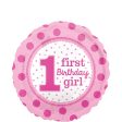 1st Birthday Girl Foil Balloon 45cm Sale