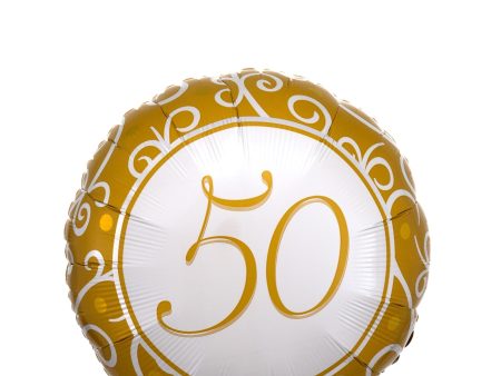 50th Anniversary Round Balloon 45cm Fashion